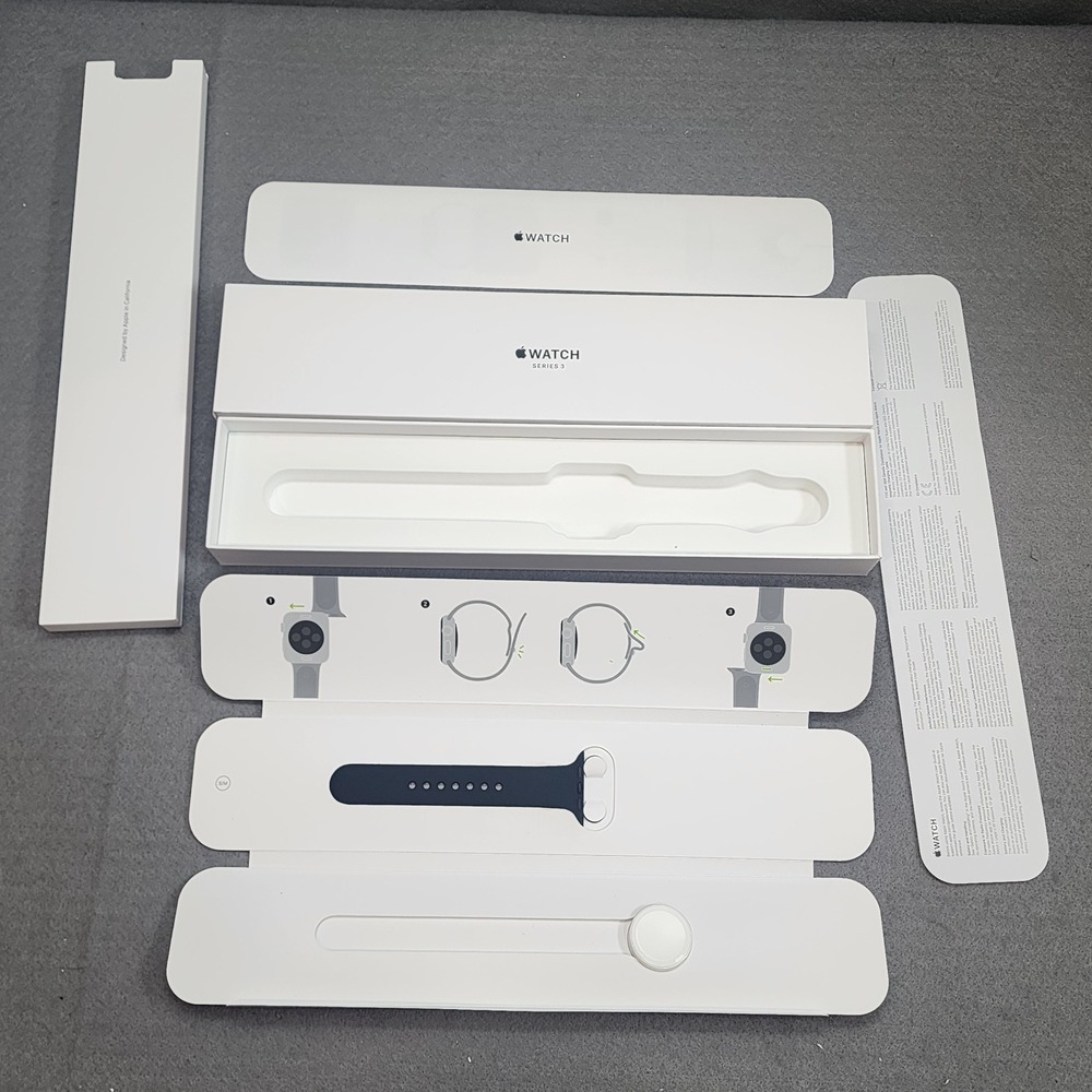Apple‎ Watch Series 3 White - Box, Charger and half band ONLY